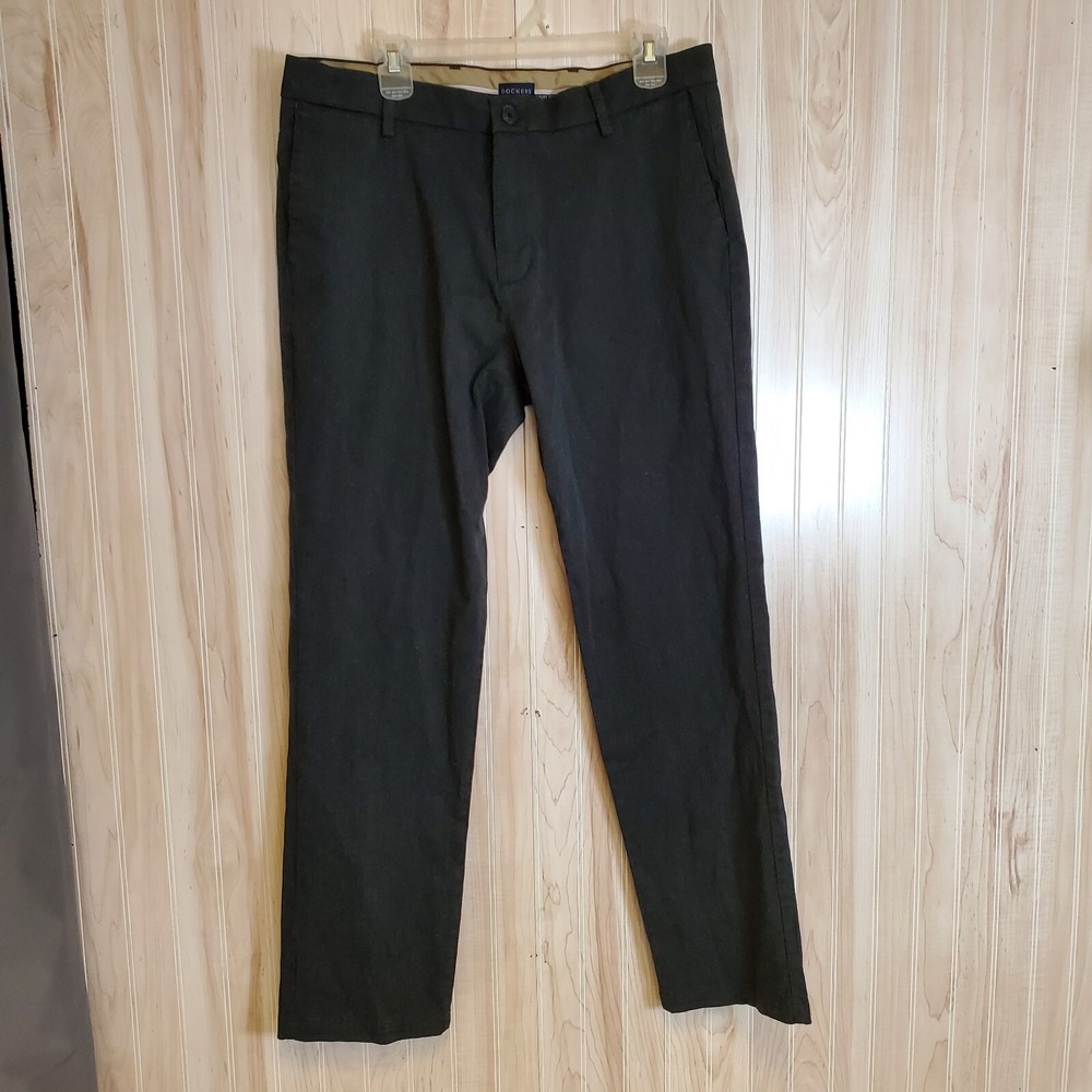 Dockers Men's Flex‎ Comfort Dress Pants Grey Chino Flat Front 36 X 32 Cotton EUC